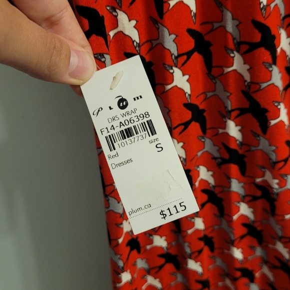 Red mid-length wrap dress with print - Picture 5 of 5